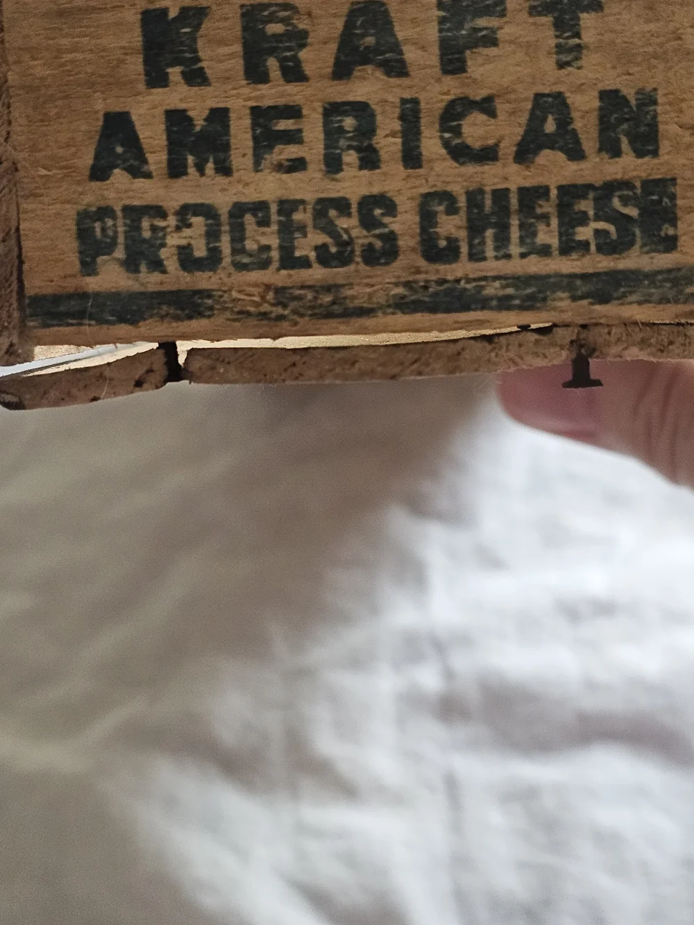 Vintage Kraft American Cheese Wood Crate Box 2LB Split